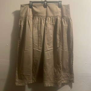Dorothee Bis VTG Tan Maxi Skirt Side‎ Zip Lace Detail Size 14
